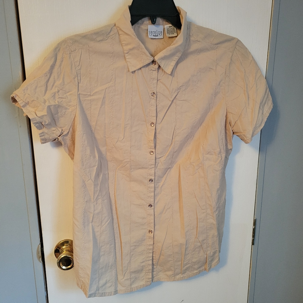 Carolina Colours Embroidered Short Sleeve Button Down